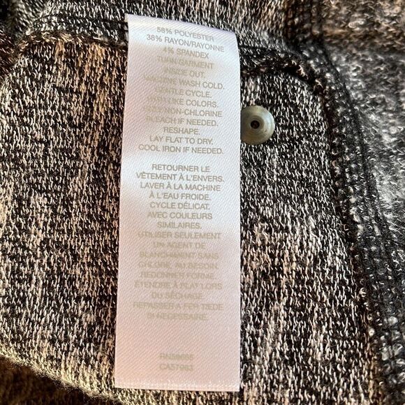 Z by Zella open front cardigan sweat shirt pockets marled black white grey gray - Picture 10 of 14